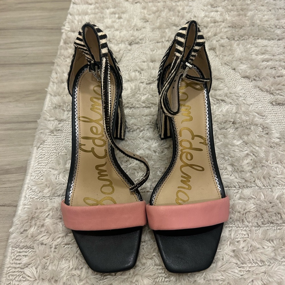 Sam Edelman Women's Pink and Zebra Print Heels